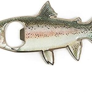 Tinksky Bottle Opener Fridge Magnet Stainless Steel Rainbow Trout Fish Shape 2 in 1