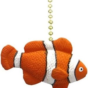 Clementine Designs Tropical Reef Orange Clown Fish Nemo Ceiling Fan Light Pull