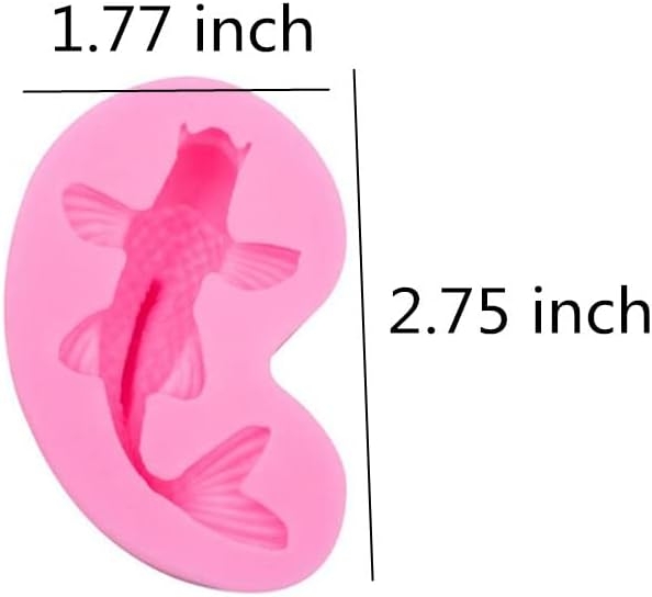 2 Pack Koi Fish Silicone Mold Fish Candy Fondant Mold, 3D Fish Shaped Chocolate Baking Mold Tool for Cake Cupcake Sugar