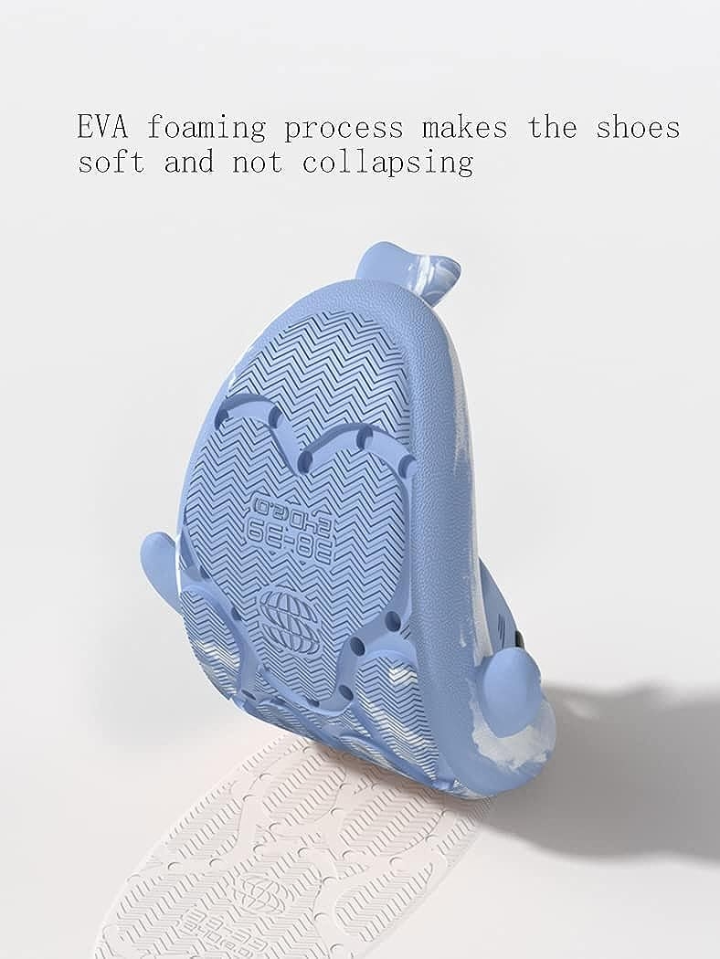 HUAZUMEI Cute Cartoon Shark Slippers,Quick Drying Non-Slip Slodes, Bathroom Slippers Gym Slippers Soft Sole Open Toe House - Image 14