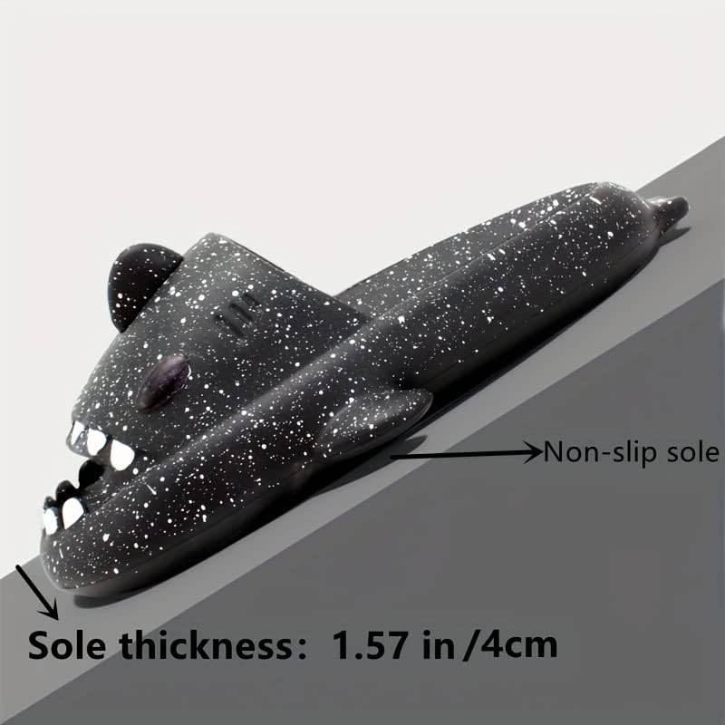 HUAZUMEI Cute Cartoon Shark Slippers,Quick Drying Non-Slip Slodes, Bathroom Slippers Gym Slippers Soft Sole Open Toe House - Image 5