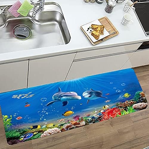Underwater World Dolphin Print 17MM Thick Memory Foam Bathroom Carpet and Door Mat Non-Slip Absorbent Super Bath Mats - Image 58