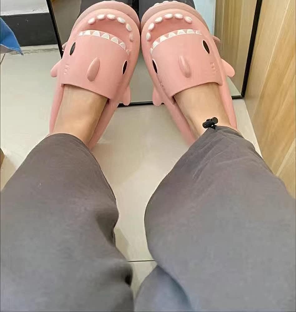 HUAZUMEI Cute Cartoon Shark Slippers,Quick Drying Non-Slip Slodes, Bathroom Slippers Gym Slippers Soft Sole Open Toe House - Image 57