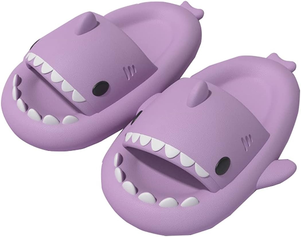 HUAZUMEI Cute Cartoon Shark Slippers,Quick Drying Non-Slip Slodes, Bathroom Slippers Gym Slippers Soft Sole Open Toe House - Image 74