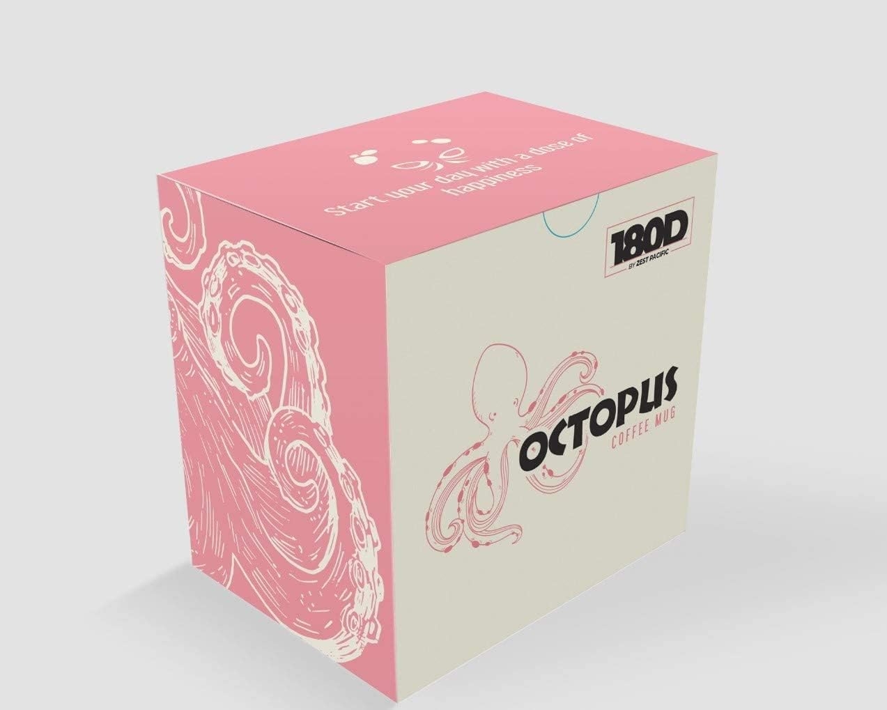 Pink Octopus Ceramic 3D Coffee Mug with Tentacle Handle