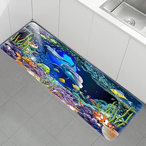 Underwater World Dolphin Print 17MM Thick Memory Foam Bathroom Carpet and Door Mat Non-Slip Absorbent Super Bath Mats - Image 40