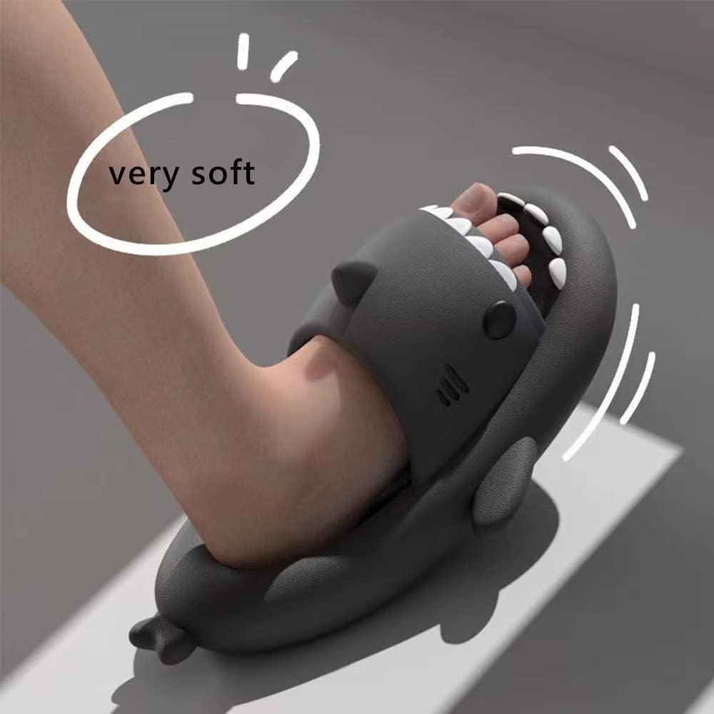 HUAZUMEI Cute Cartoon Shark Slippers,Quick Drying Non-Slip Slodes, Bathroom Slippers Gym Slippers Soft Sole Open Toe House - Image 9