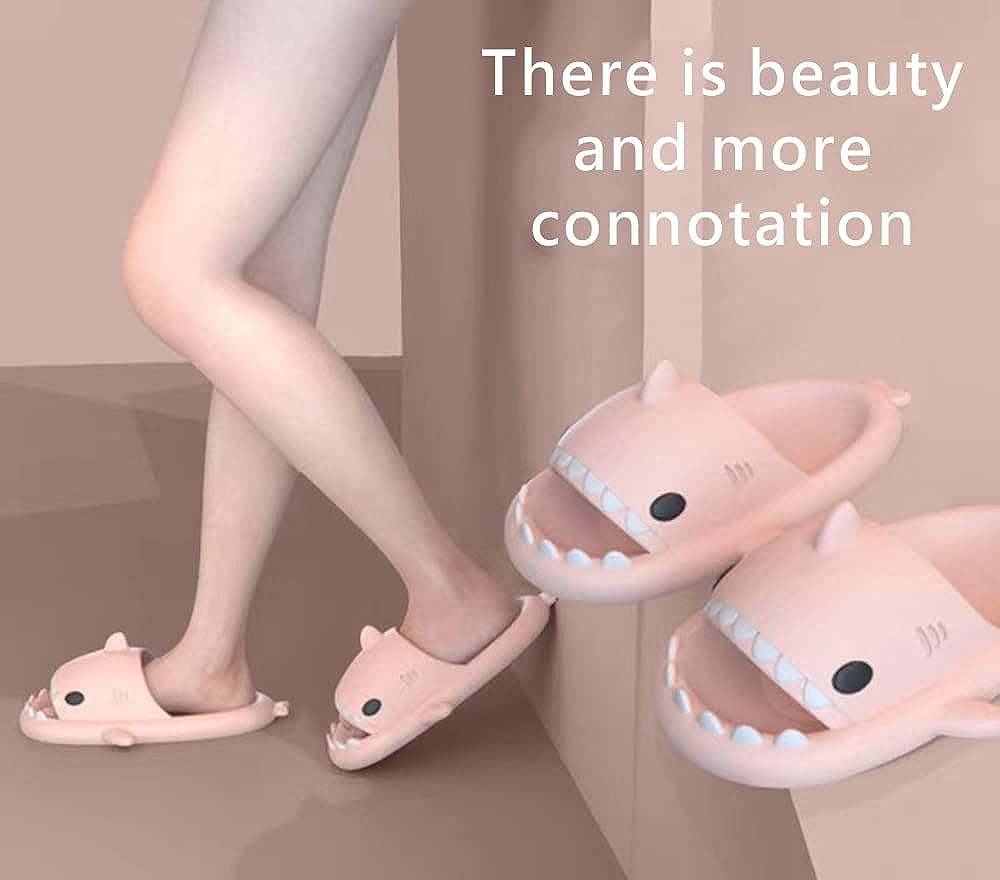 HUAZUMEI Cute Cartoon Shark Slippers,Quick Drying Non-Slip Slodes, Bathroom Slippers Gym Slippers Soft Sole Open Toe House - Image 40