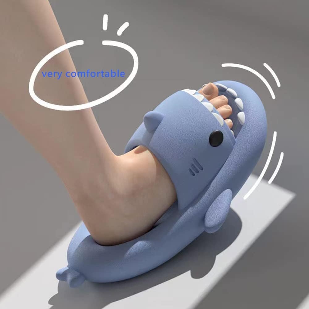 HUAZUMEI Cute Cartoon Shark Slippers,Quick Drying Non-Slip Slodes, Bathroom Slippers Gym Slippers Soft Sole Open Toe House - Image 18
