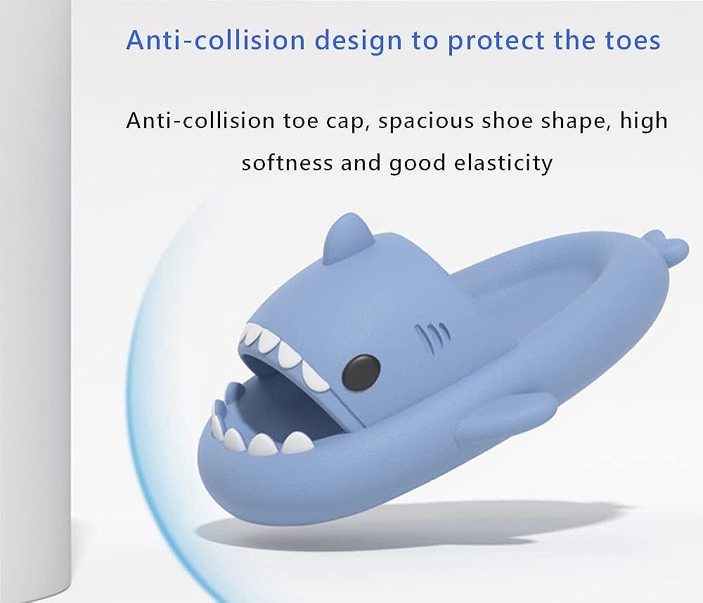 HUAZUMEI Cute Cartoon Shark Slippers,Quick Drying Non-Slip Slodes, Bathroom Slippers Gym Slippers Soft Sole Open Toe House - Image 20