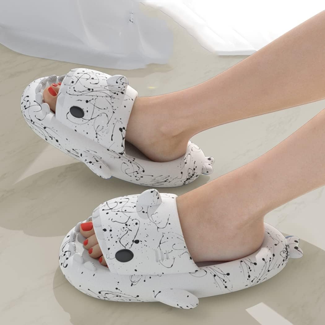 HUAZUMEI Cute Cartoon Shark Slippers,Quick Drying Non-Slip Slodes, Bathroom Slippers Gym Slippers Soft Sole Open Toe House - Image 69
