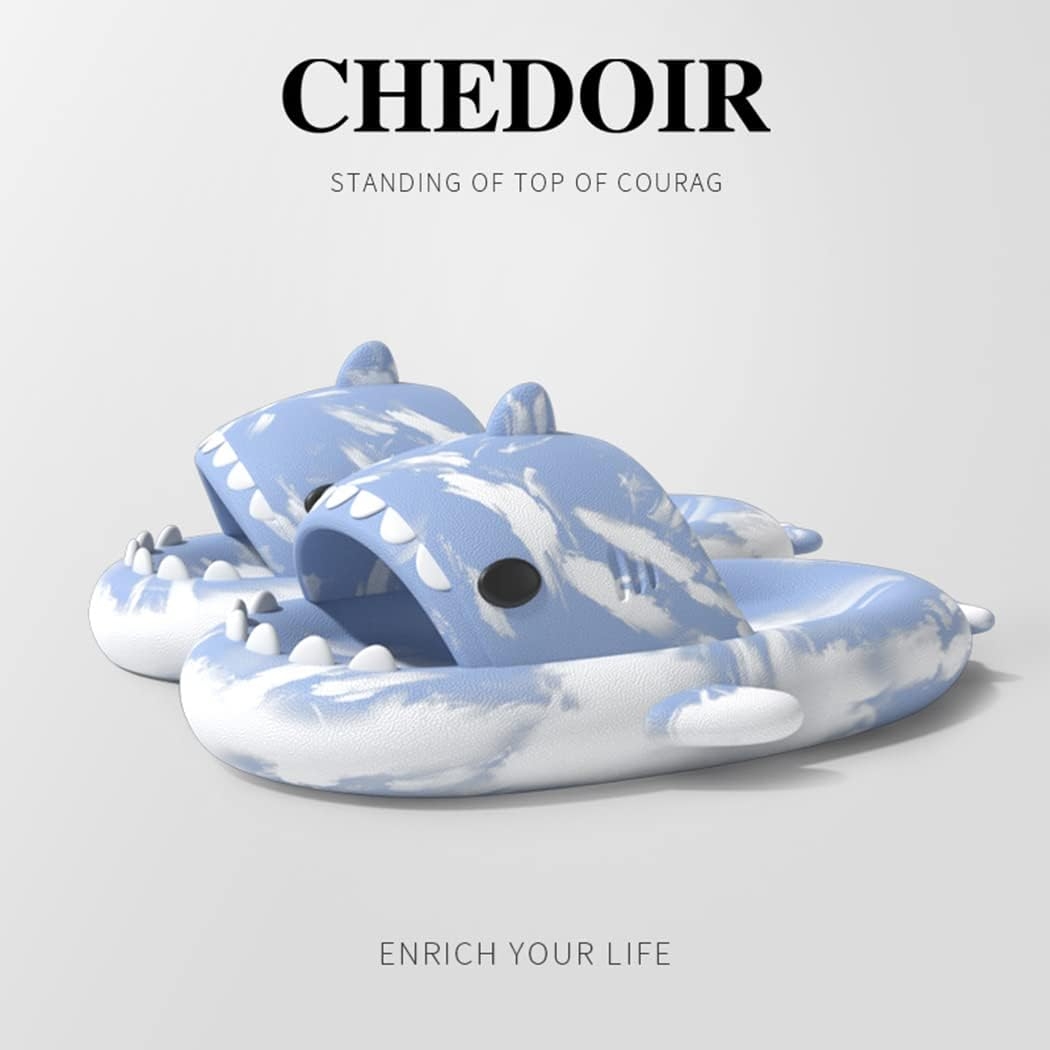 HUAZUMEI Cute Cartoon Shark Slippers,Quick Drying Non-Slip Slodes, Bathroom Slippers Gym Slippers Soft Sole Open Toe House - Image 16