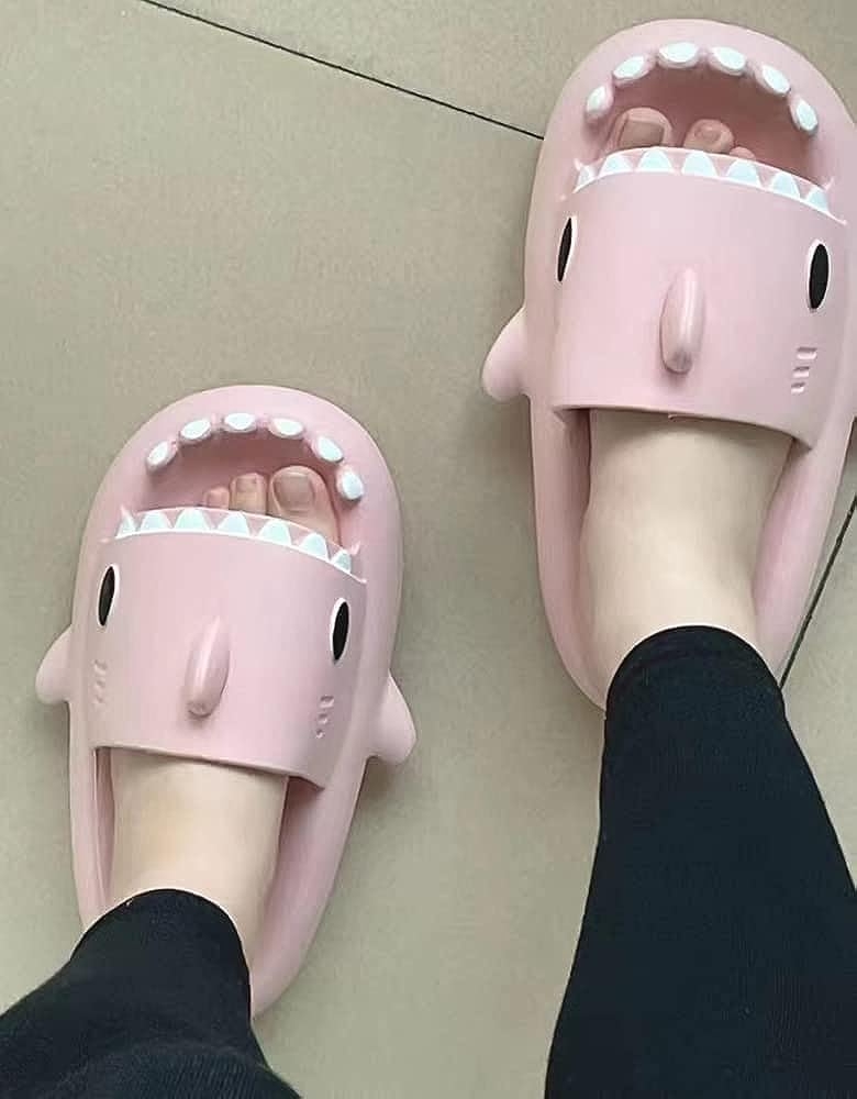 HUAZUMEI Cute Cartoon Shark Slippers,Quick Drying Non-Slip Slodes, Bathroom Slippers Gym Slippers Soft Sole Open Toe House - Image 58