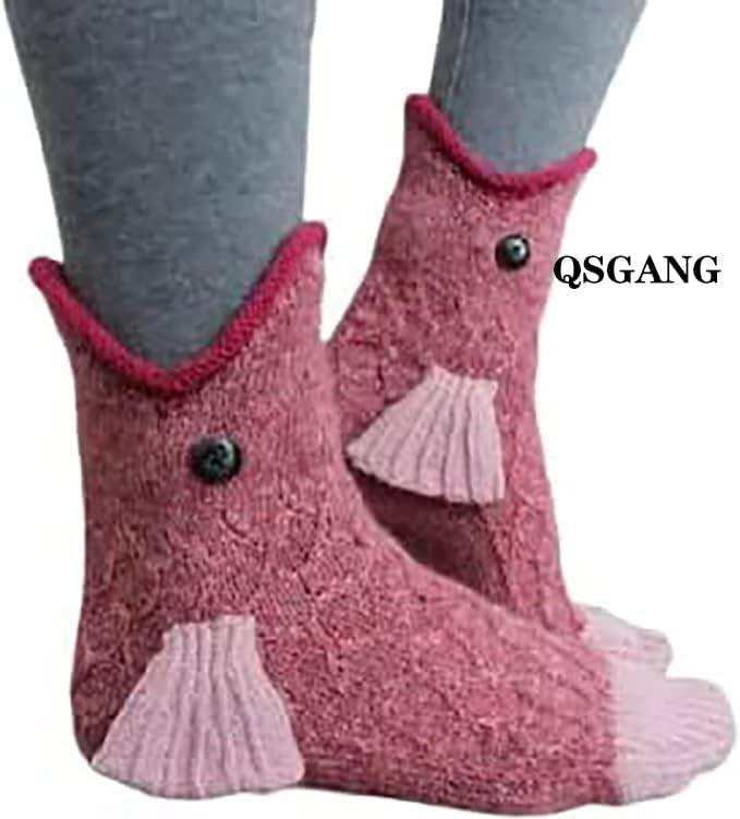 Linzhouzhiguang Zimblin Knit Socks Unisex Novelty Shark Crocodile Shape Socks Floor Socks Winter Home Warm Socks - Image 13