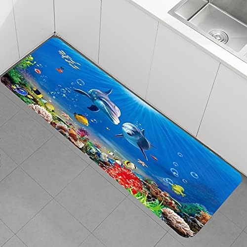 Underwater World Dolphin Print 17MM Thick Memory Foam Bathroom Carpet and Door Mat Non-Slip Absorbent Super Bath Mats - Image 59