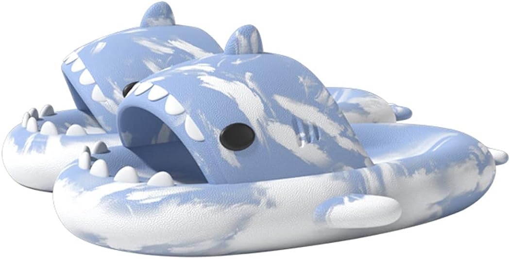 HUAZUMEI Cute Cartoon Shark Slippers,Quick Drying Non-Slip Slodes, Bathroom Slippers Gym Slippers Soft Sole Open Toe House - Image 12