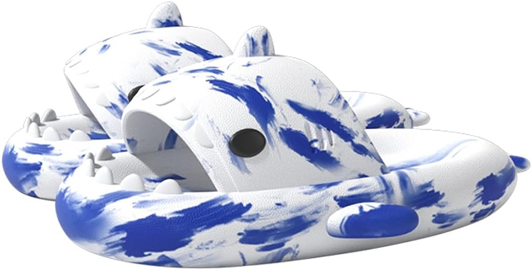 HUAZUMEI Cute Cartoon Shark Slippers,Quick Drying Non-Slip Slodes, Bathroom Slippers Gym Slippers Soft Sole Open Toe House - Image 49