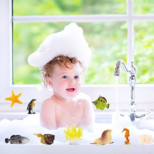 Ocean Sea Animals Figures, 60 Pack Mini Plastic Deep Underwater Life Creatures Set, STEM Educational Shower Bath Toys Gift for - Image 6