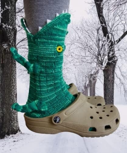 Linzhouzhiguang Zimblin Knit Socks Unisex Novelty Shark Crocodile Shape Socks Floor Socks Winter Home Warm Socks - Image 6