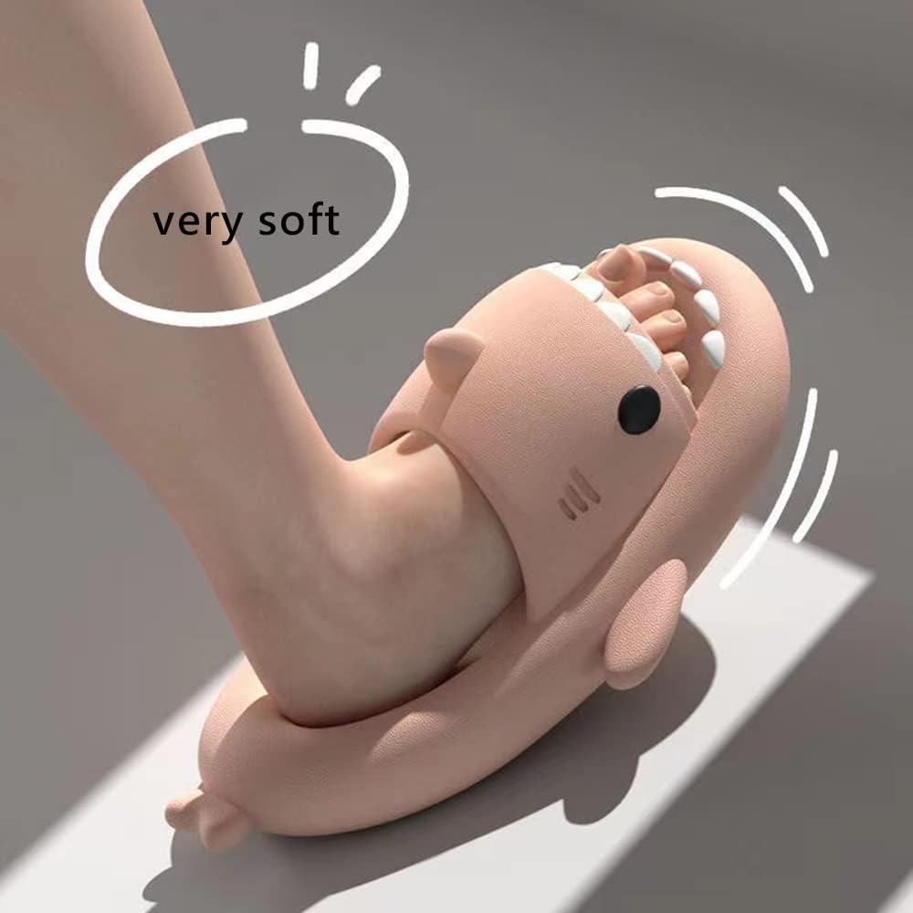 HUAZUMEI Cute Cartoon Shark Slippers,Quick Drying Non-Slip Slodes, Bathroom Slippers Gym Slippers Soft Sole Open Toe House - Image 56
