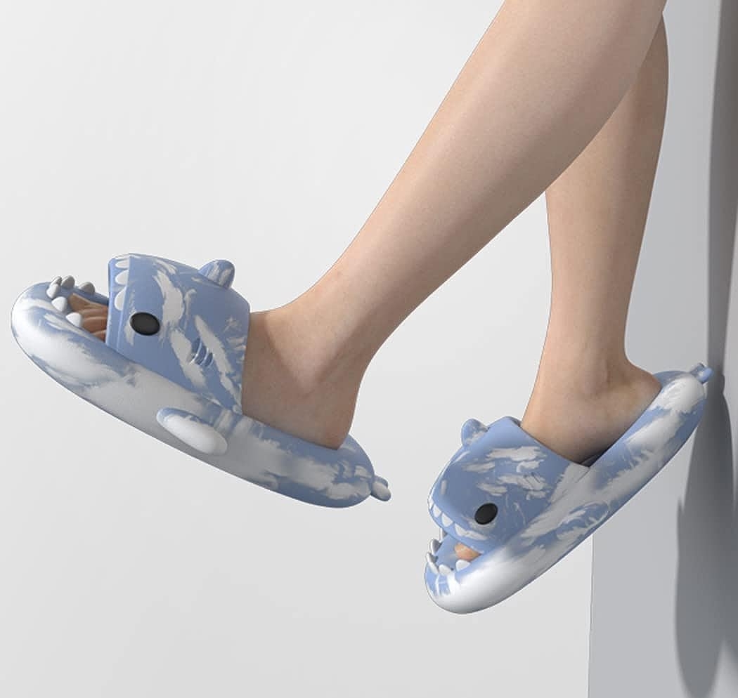 HUAZUMEI Cute Cartoon Shark Slippers,Quick Drying Non-Slip Slodes, Bathroom Slippers Gym Slippers Soft Sole Open Toe House - Image 13