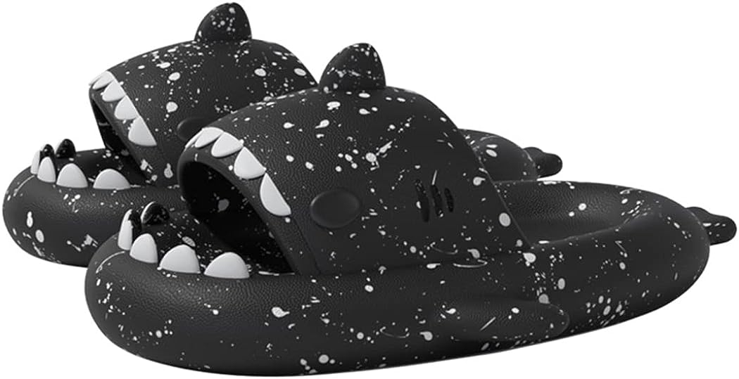 HUAZUMEI Cute Cartoon Shark Slippers,Quick Drying Non-Slip Slodes, Bathroom Slippers Gym Slippers Soft Sole Open Toe House