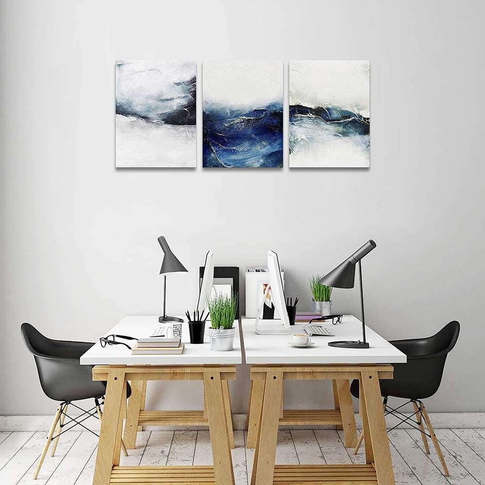 blue ocean fish 3 Pieces Framed Wall Art for Living Room Bathroom Wall Decoration Canvas Print Children's Bedroom Wall decor - Image 37
