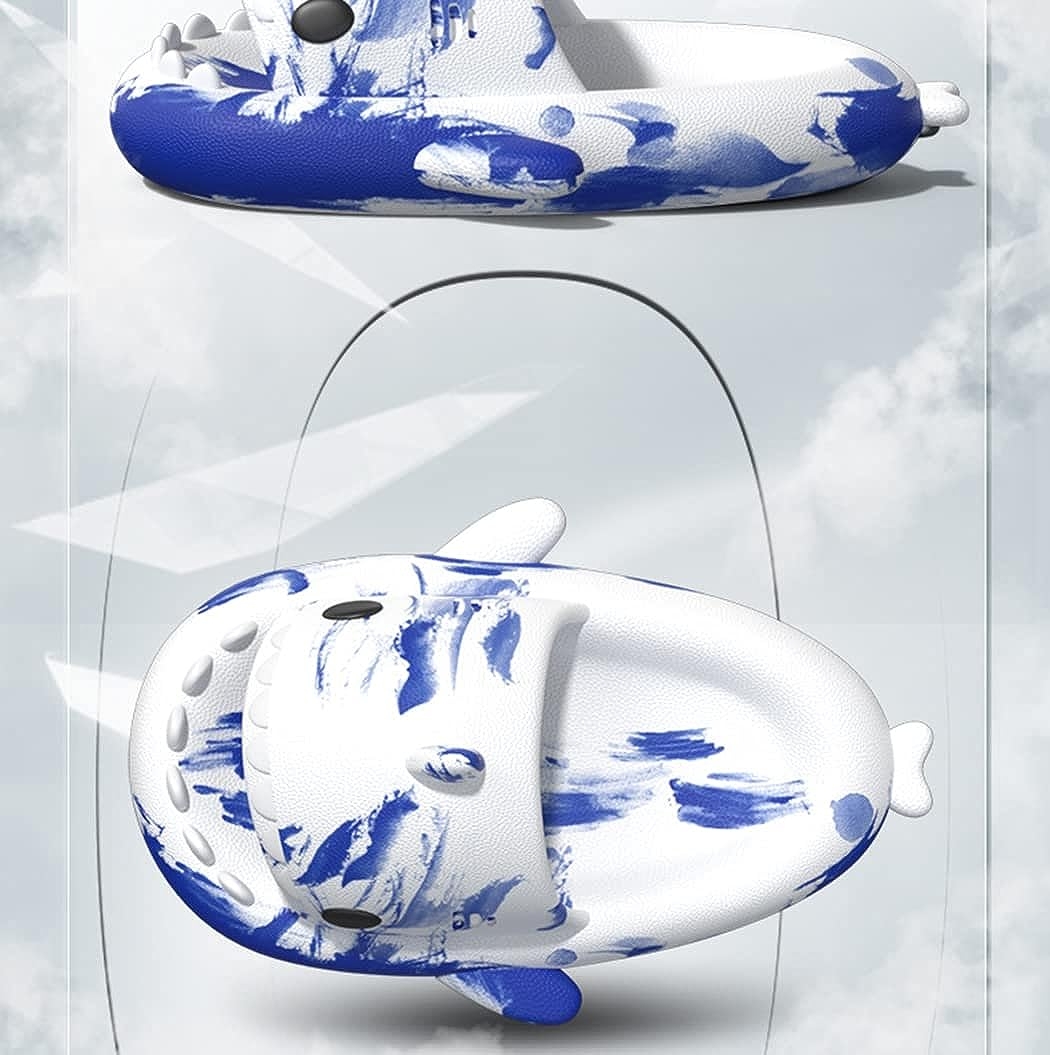 HUAZUMEI Cute Cartoon Shark Slippers,Quick Drying Non-Slip Slodes, Bathroom Slippers Gym Slippers Soft Sole Open Toe House - Image 52