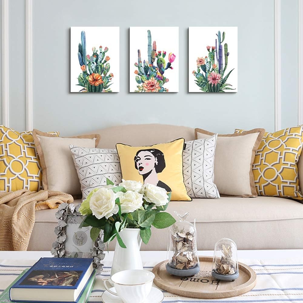 Canvas Wall Art for Living Room- family Bedroom Canvas Pictures Artwork Bathroom Wall Decor- 4 Panels Coral and Sea Fish and - Image 37