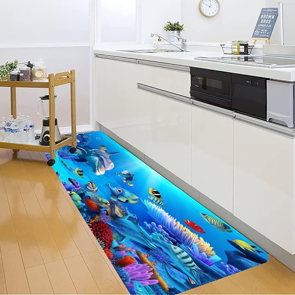 WODEJIA Bath Rugs Sponge Foam Soft for Bathroom,Flannel Mat Non Slip Bright 3D Printed for Bedside and Living Room,Clearance - Image 6
