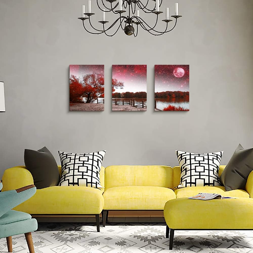 Canvas Wall Art for Living Room- family Bedroom Canvas Pictures Artwork Bathroom Wall Decor- 4 Panels Coral and Sea Fish and - Image 4