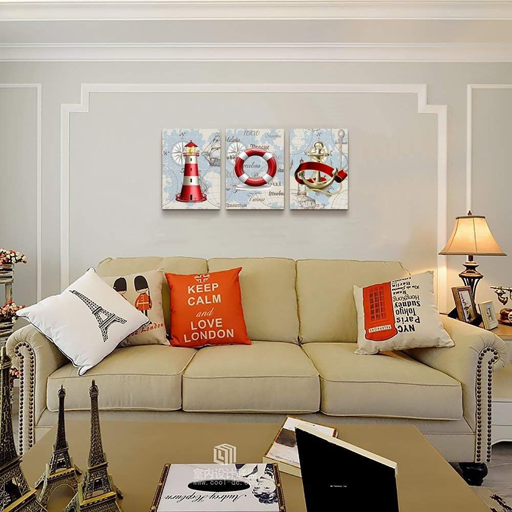 blue ocean fish 3 Pieces Framed Wall Art for Living Room Bathroom Wall Decoration Canvas Print Children's Bedroom Wall decor - Image 46