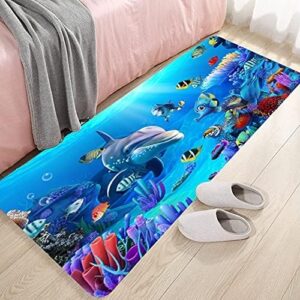 WODEJIA Bath Rugs Sponge Foam Soft for Bathroom,Flannel Mat Non Slip Bright 3D Printed for Bedside and Living Room,Clearance