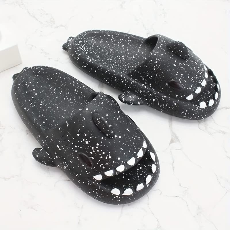 HUAZUMEI Cute Cartoon Shark Slippers,Quick Drying Non-Slip Slodes, Bathroom Slippers Gym Slippers Soft Sole Open Toe House