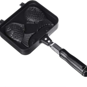 Hovico Taiyaki Japanese Fish-Shaped Pancake Double Pan, Waffle Cake Maker Pan Fish-Shaped Pancake Double Pan Mold for Home DIY