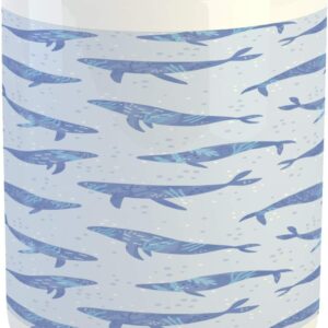 Ganiokar Underwater Mug, Whales Swimming in the Ocean Coral Reef Bubbles Marine Life Nursery Cartoon, Ceramic Coffee Mug Cup for