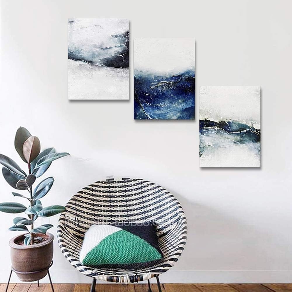 blue ocean fish 3 Pieces Framed Wall Art for Living Room Bathroom Wall Decoration Canvas Print Children's Bedroom Wall decor - Image 35