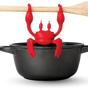 OTOTO Red the Crab Silicone Utensil Rest - Kitchen Gifts, Silicone Spoon Rest for Stove Top - Heat-Resistant Kitchen and Grill
