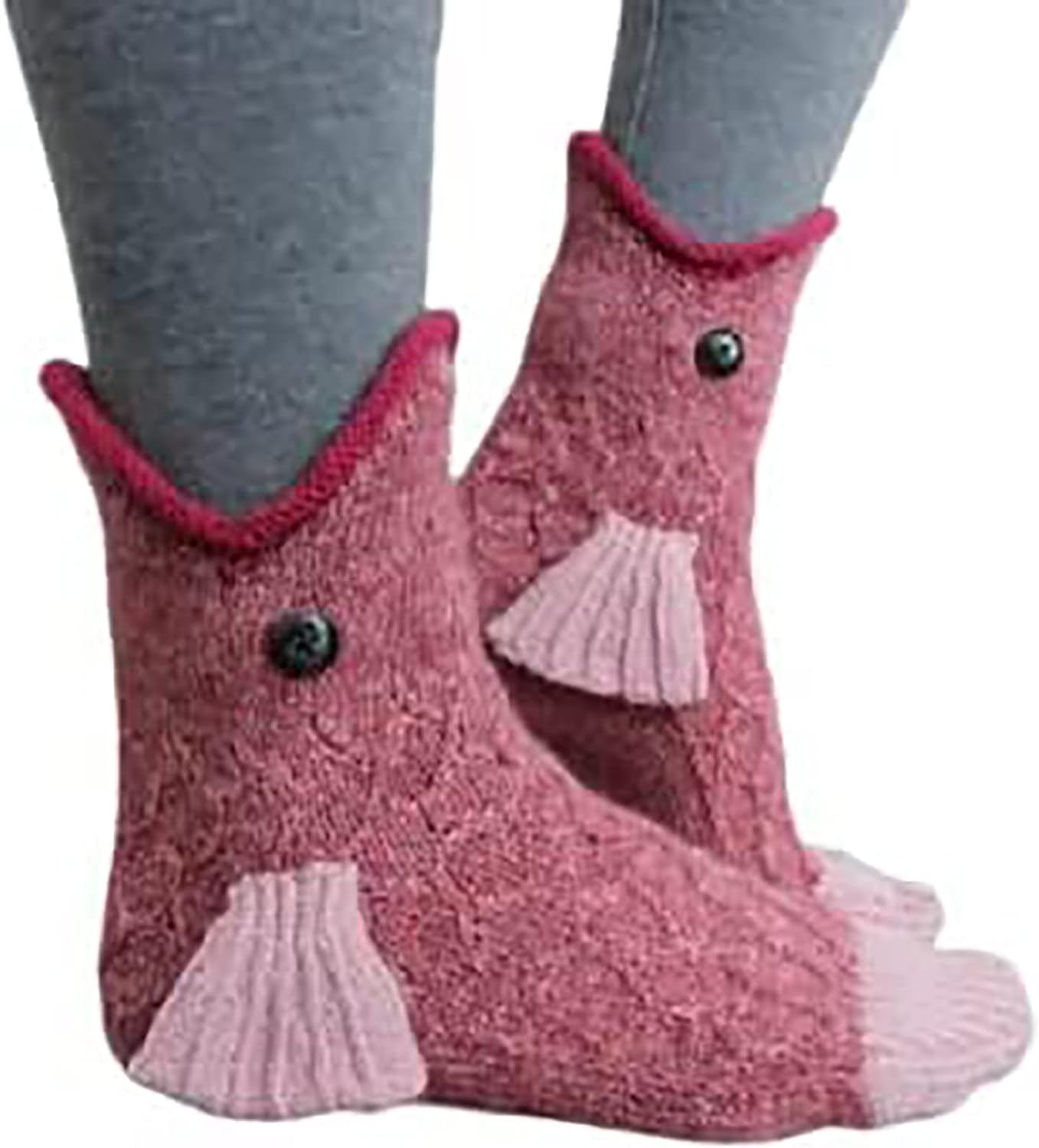 Linzhouzhiguang Zimblin Knit Socks Unisex Novelty Shark Crocodile Shape Socks Floor Socks Winter Home Warm Socks - Image 9