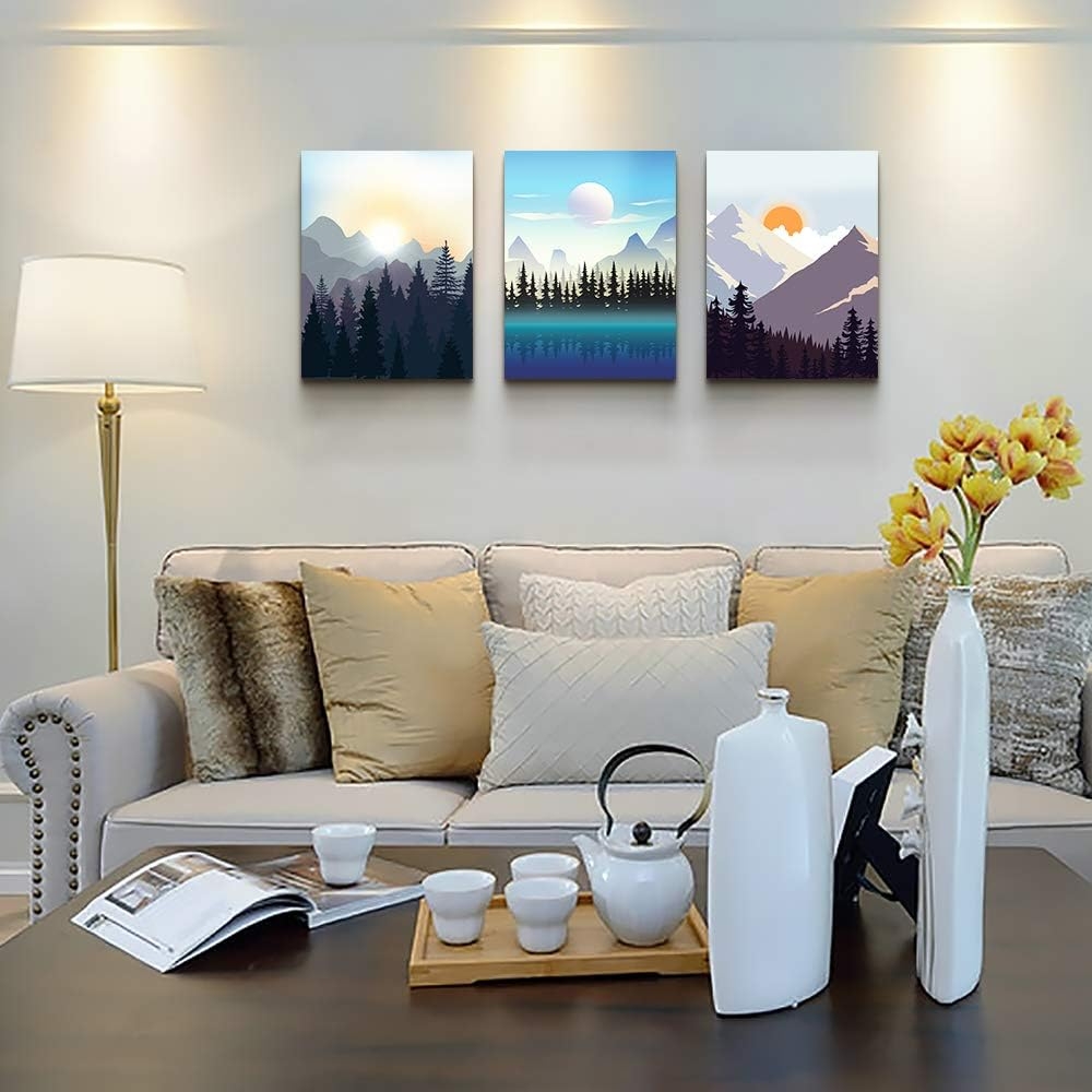 Canvas Wall Art for Living Room- family Bedroom Canvas Pictures Artwork Bathroom Wall Decor- 4 Panels Coral and Sea Fish and - Image 30