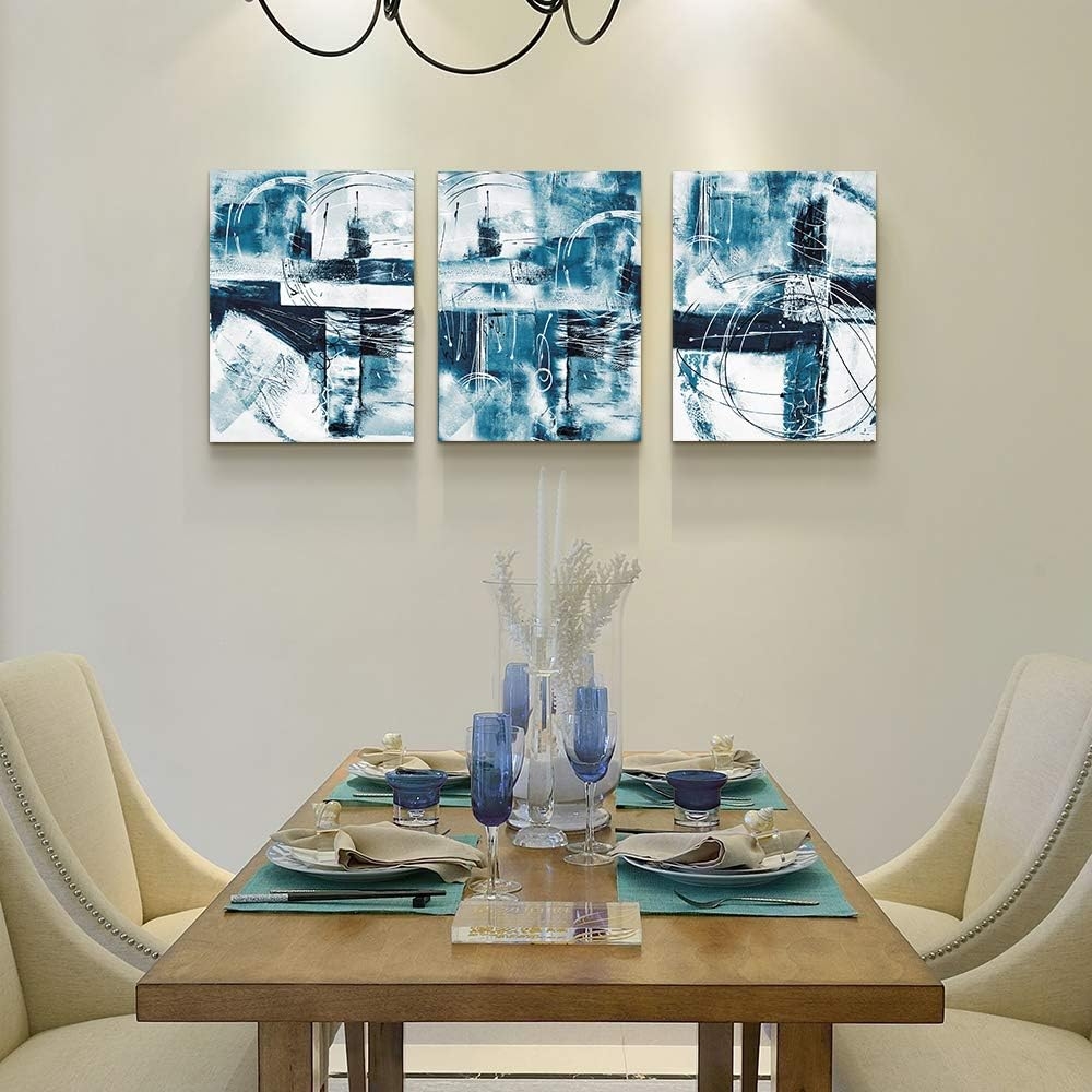 blue ocean fish 3 Pieces Framed Wall Art for Living Room Bathroom Wall Decoration Canvas Print Children's Bedroom Wall decor - Image 28