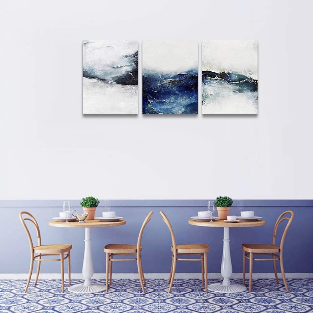 blue ocean fish 3 Pieces Framed Wall Art for Living Room Bathroom Wall Decoration Canvas Print Children's Bedroom Wall decor - Image 7