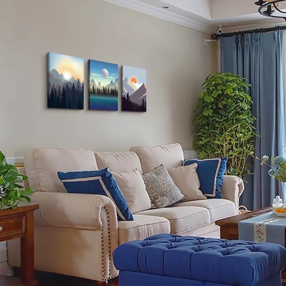 Canvas Wall Art for Living Room- family Bedroom Canvas Pictures Artwork Bathroom Wall Decor- 4 Panels Coral and Sea Fish and - Image 32