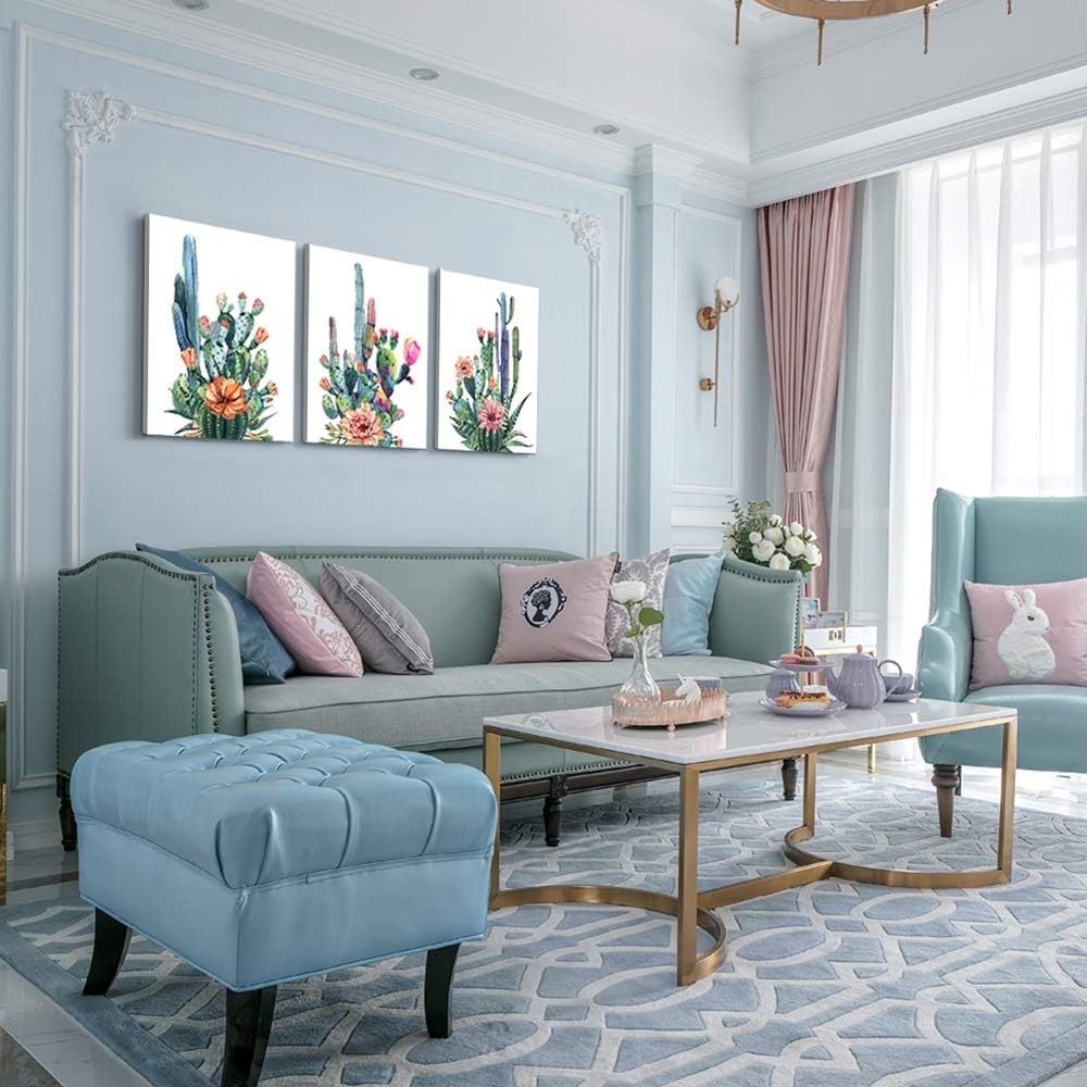 Canvas Wall Art for Living Room- family Bedroom Canvas Pictures Artwork Bathroom Wall Decor- 4 Panels Coral and Sea Fish and - Image 18