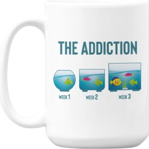 Make Your Mark Design Aquarium or Fish Keeping Addiction White Ceramic Coffee & Tea Mug (11oz)