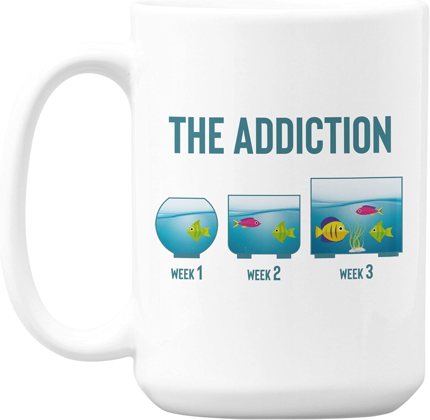 Make Your Mark Design Aquarium or Fish Keeping Addiction White Ceramic Coffee & Tea Mug (11oz)