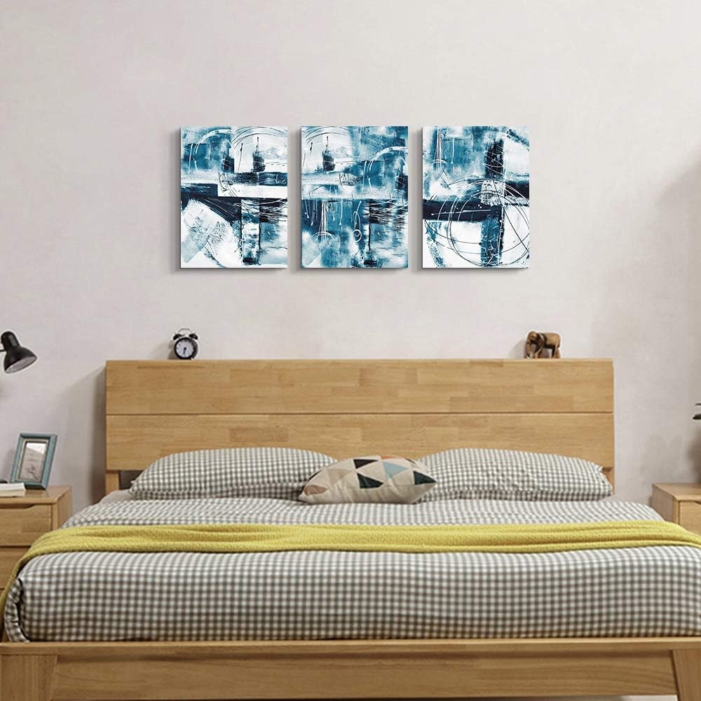 blue ocean fish 3 Pieces Framed Wall Art for Living Room Bathroom Wall Decoration Canvas Print Children's Bedroom Wall decor - Image 31