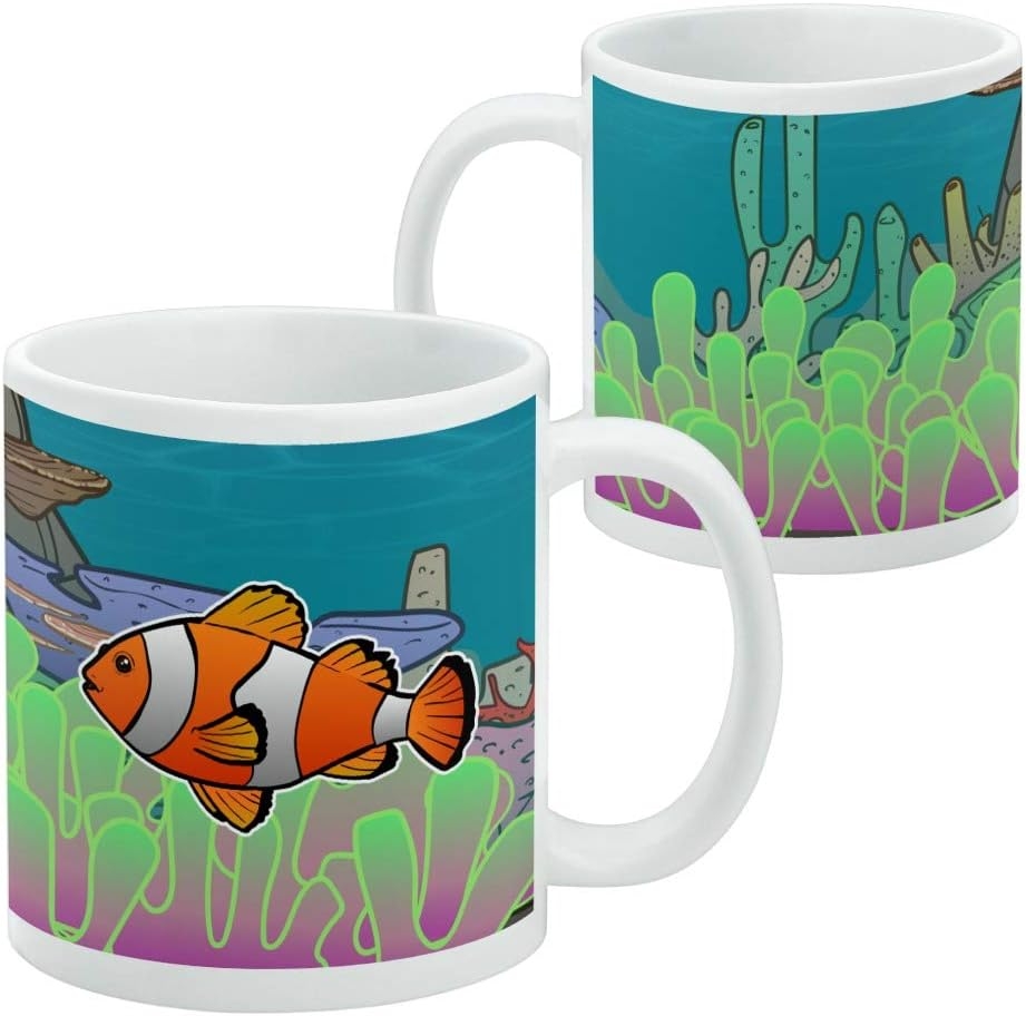 GRAPHICS & MORE Clown Fish in Ocean Reef Coral Anemone Ceramic Coffee Mug, Novelty Gift Mugs for Coffee, Tea and Hot Drinks,