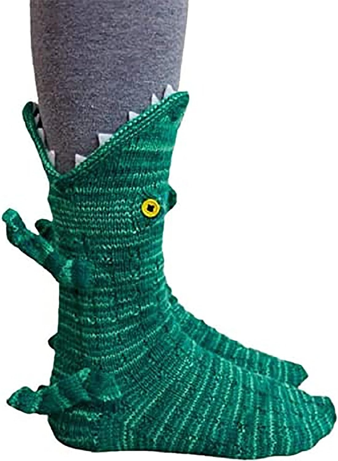 Linzhouzhiguang Zimblin Knit Socks Unisex Novelty Shark Crocodile Shape Socks Floor Socks Winter Home Warm Socks