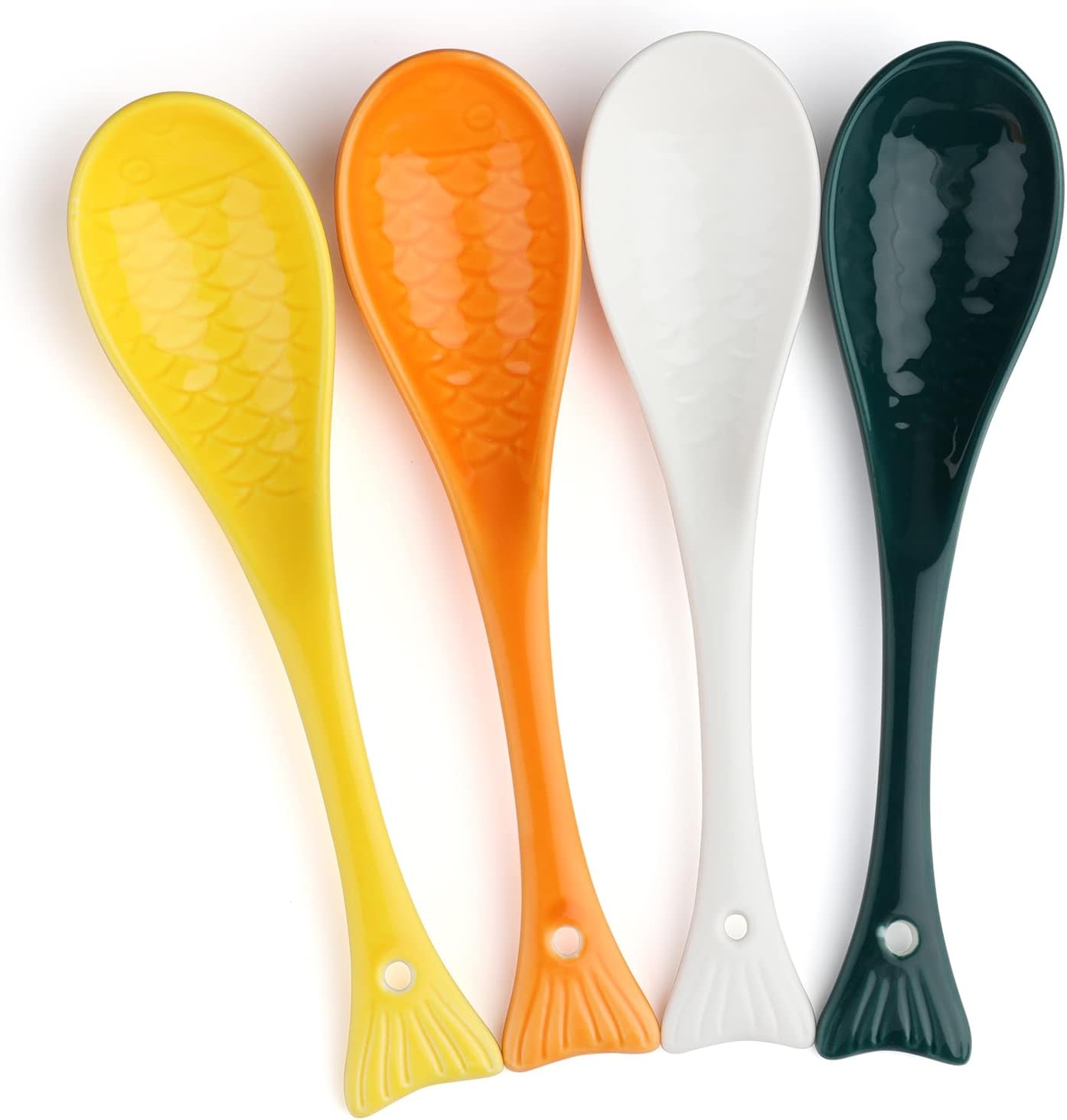 10 Stuks Melamine Soeplepel, Soeplepel met Lange Greep, Aziatische Voorgerecht Lepel met Lang Handvat en Haak, Geschikt voor Familie Restaurant Keuken(Wit